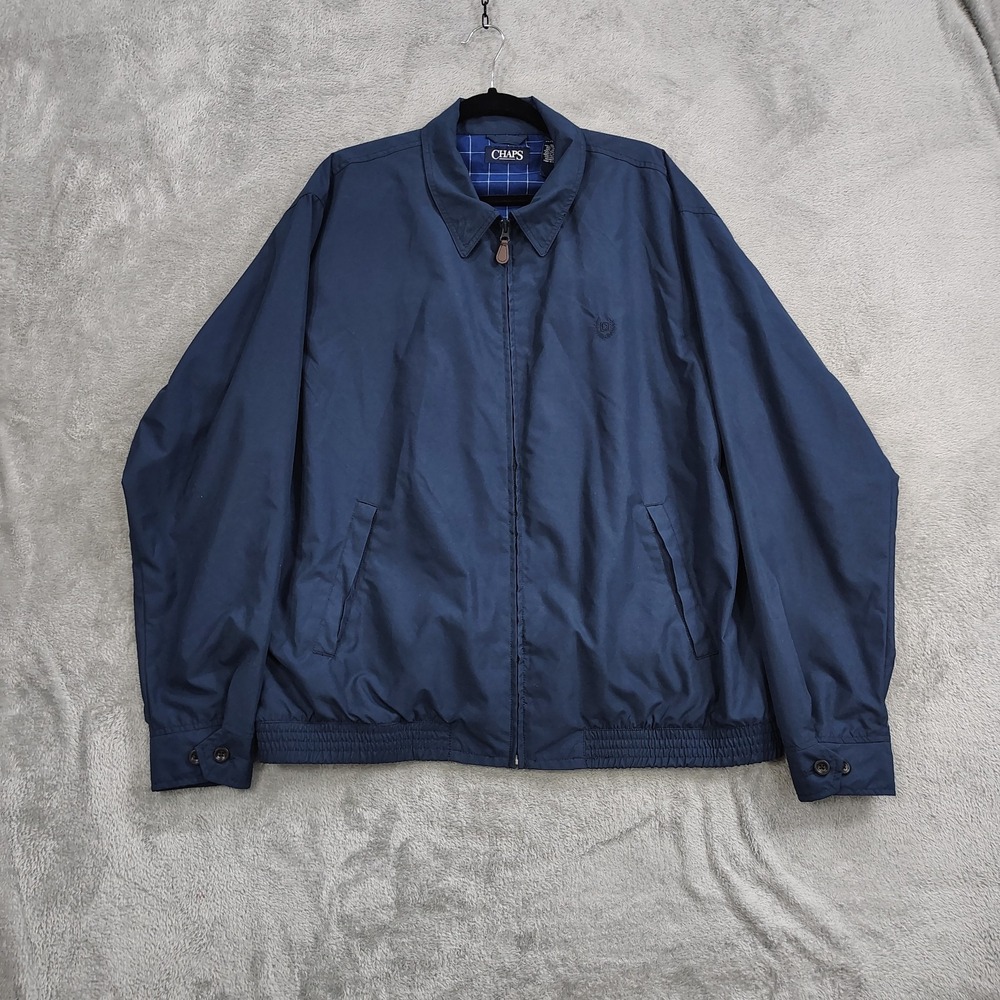Chaps Ralph Lauren Harrington Jacket‎ Mens XL Navy Full Zip Coat Dad Work